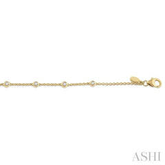 1/4 Ctw Circular Mount Round Cut Diamond Station Bracelet in 14K Yellow Gold 1/4 Ctw Circular Mount Round Cut Diamond Station Bracelet in 14K Yellow Gold