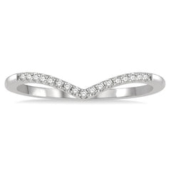 1/10 Ctw Chevron Round Cut Diamond Petite Ring in 14K White Gold 1/10 Ctw Chevron Round Cut Diamond Petite Ring in 14K White Gold