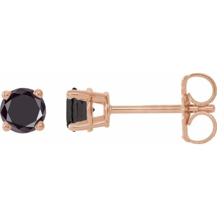 14K Rose 1/2 CTW Natural Black Diamond Stud Earrings 14K Rose 1/2 CTW Natural Black Diamond Stud Earrings