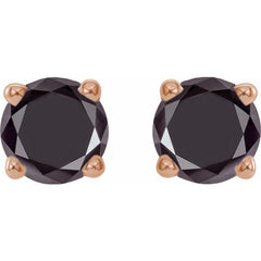 14K Rose 1/2 CTW Natural Black Diamond Stud Earrings 14K Rose 1/2 CTW Natural Black Diamond Stud Earrings