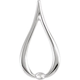 10K X1 White 22x12 mm Freeform Pendant