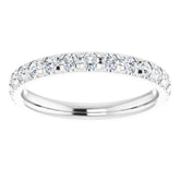 14K White 3/4 CTW Natural Diamond French-Set Anniversary Band