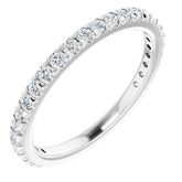 14K White 3/8 CTW Natural Diamond French-Set Anniversary Band