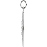 Sterling Silver 26x20 mm Blue Enamel St. Christopher Medal