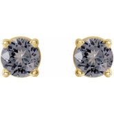 14K Yellow 3 mm Natural Gray Spinel Earrings