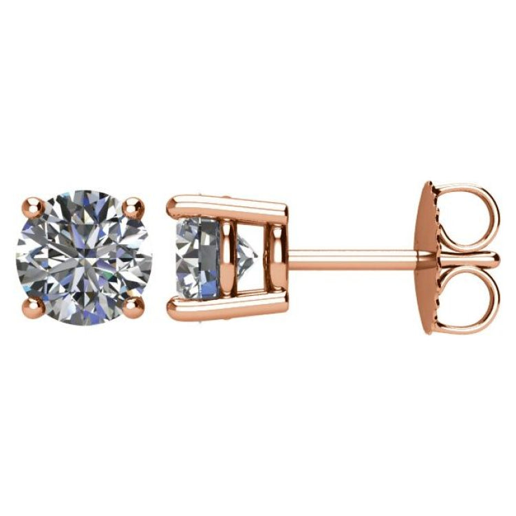 14K Rose 1 1/2 CTW Natural Diamond Stud Earrings 14K Rose 1 1/2 CTW Natural Diamond Stud Earrings