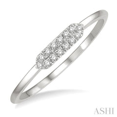 1/20 Ctw Pointed Pod Round Cut Diamond Stackable Petite Fashion Ring in 10K White Gold 1/20 Ctw Pointed Pod Round Cut Diamond Stackable Petite Fashion Ring in 10K White Gold