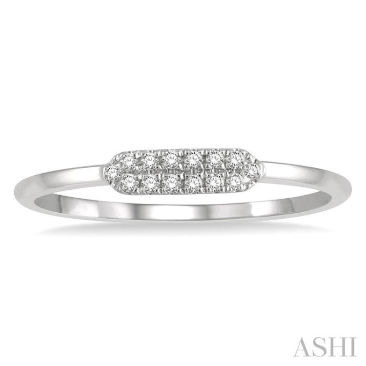 1/20 Ctw Pointed Pod Round Cut Diamond Stackable Petite Fashion Ring in 10K White Gold 1/20 Ctw Pointed Pod Round Cut Diamond Stackable Petite Fashion Ring in 10K White Gold