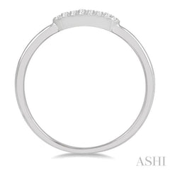 1/20 Ctw Pointed Pod Round Cut Diamond Stackable Petite Fashion Ring in 10K White Gold 1/20 Ctw Pointed Pod Round Cut Diamond Stackable Petite Fashion Ring in 10K White Gold