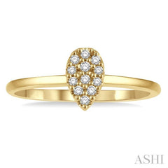 1/10 Ctw Pear Shape Mount Round Cut Diamond Petite Ring in 10K Yellow Gold 1/10 Ctw Pear Shape Mount Round Cut Diamond Petite Ring in 10K Yellow Gold