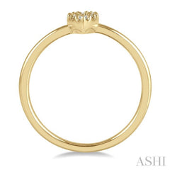 1/10 Ctw Pear Shape Mount Round Cut Diamond Petite Ring in 10K Yellow Gold 1/10 Ctw Pear Shape Mount Round Cut Diamond Petite Ring in 10K Yellow Gold