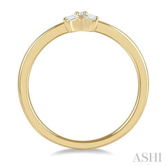 1/10 Ctw Cross Baguette and Round Cut Diamond Petite Fashion Ring in 10K Yellow Gold 1/10 Ctw Cross Baguette and Round Cut Diamond Petite Fashion Ring in 10K Yellow Gold