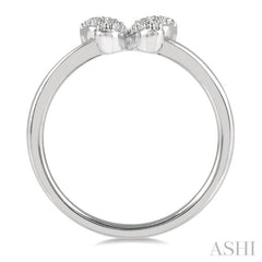 1/6 Ctw Butterfly Motif Round Cut Diamond Petite Fashion Ring in 10K White Gold 1/6 Ctw Butterfly Motif Round Cut Diamond Petite Fashion Ring in 10K White Gold