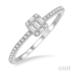 1/4 Ctw Cushion Shape Petite Baguette and Round Cut Diamond Fashion Promise Ring in 10K White Gold 1/4 Ctw Cushion Shape Petite Baguette and Round Cut Diamond Fashion Promise Ring in 10K White Gold