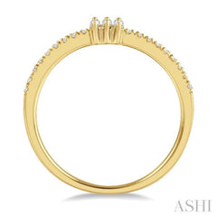 1/5 Ctw Baguette and Round Cut Diamond Petite Fashion Ring in 10K Yellow Gold 1/5 Ctw Baguette and Round Cut Diamond Petite Fashion Ring in 10K Yellow Gold