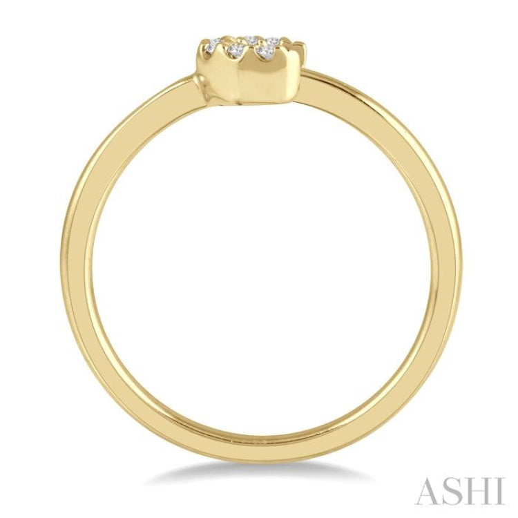 1/20 Ctw Crescent Round Cut Diamond Petite Fashion Ring in 10K Yellow Gold 1/20 Ctw Crescent Round Cut Diamond Petite Fashion Ring in 10K Yellow Gold