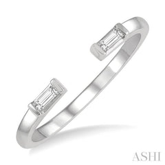 1/10 ctw Open Center Petite Baguette Diamond Stackable Ring in 10K White Gold 1/10 ctw Open Center Petite Baguette Diamond Stackable Ring in 10K White Gold