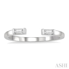1/10 ctw Open Center Petite Baguette Diamond Stackable Ring in 10K White Gold 1/10 ctw Open Center Petite Baguette Diamond Stackable Ring in 10K White Gold