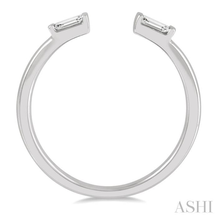 1/10 ctw Open Center Petite Baguette Diamond Stackable Ring in 10K White Gold 1/10 ctw Open Center Petite Baguette Diamond Stackable Ring in 10K White Gold