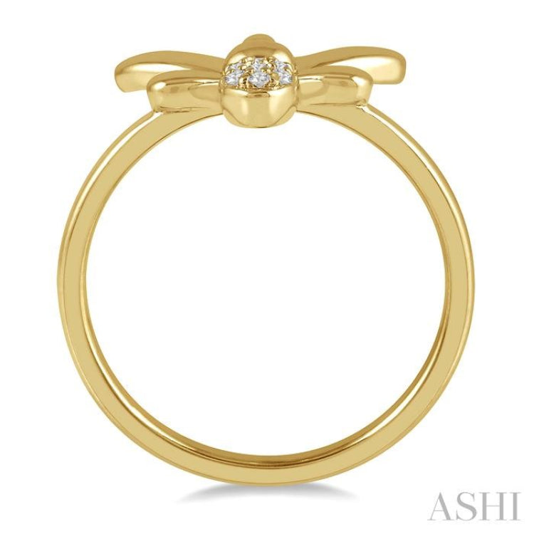 1/20 ctw Bumble Bee Round Cut Diamond Petite Fashion Ring in 10K Yellow Gold 1/20 ctw Bumble Bee Round Cut Diamond Petite Fashion Ring in 10K Yellow Gold