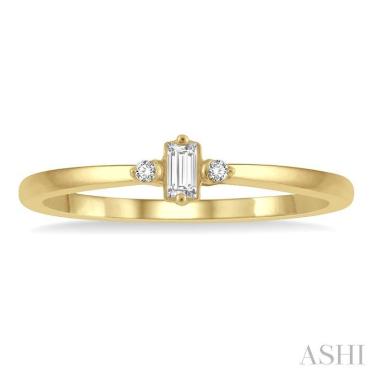 1/20 Ctw Lightweight Baguette and Round Cut Diamond Petite Ring in 10K Yellow Gold 1/20 Ctw Lightweight Baguette and Round Cut Diamond Petite Ring in 10K Yellow Gold
