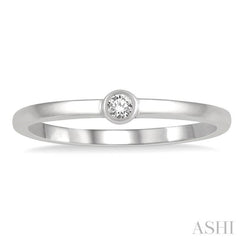 1/20 Ctw Lightweight Bezel Set Round Cut Diamond Petite Ring in 10K White Gold 1/20 Ctw Lightweight Bezel Set Round Cut Diamond Petite Ring in 10K White Gold