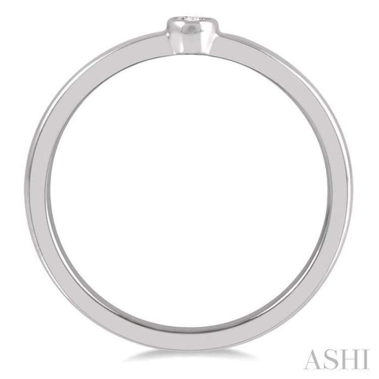 1/20 Ctw Lightweight Bezel Set Round Cut Diamond Petite Ring in 10K White Gold 1/20 Ctw Lightweight Bezel Set Round Cut Diamond Petite Ring in 10K White Gold
