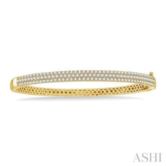 2 Ctw Round Cut Diamond Fashion Bangle in 14K Yellow Gold 2 Ctw Round Cut Diamond Fashion Bangle in 14K Yellow Gold