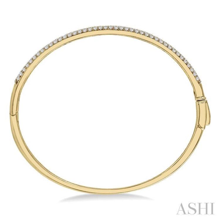2 Ctw Round Cut Diamond Fashion Bangle in 14K Yellow Gold 2 Ctw Round Cut Diamond Fashion Bangle in 14K Yellow Gold