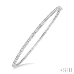1/2 ctw Slim Round Cut Diamond Bangle in 14K White Gold 1/2 ctw Slim Round Cut Diamond Bangle in 14K White Gold
