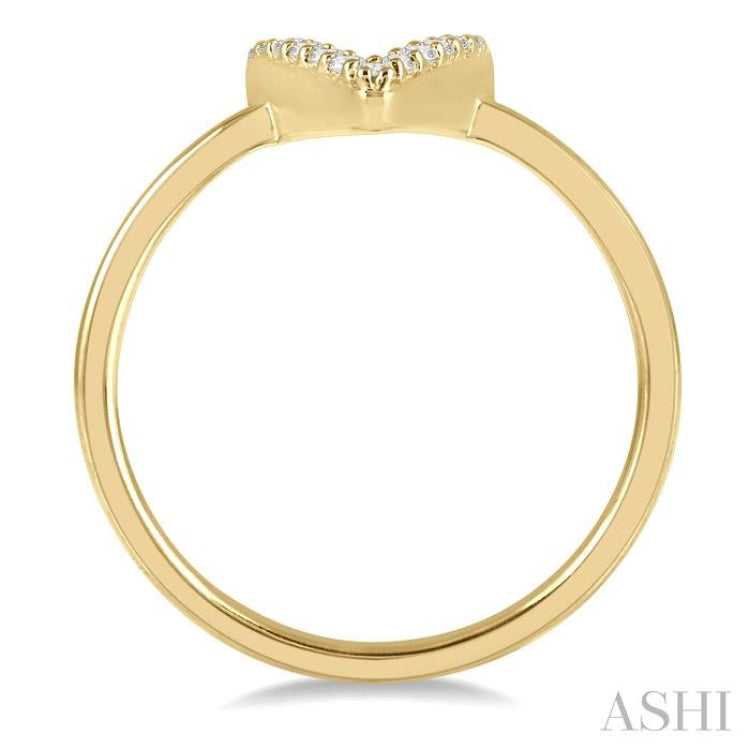 1/8 Ctw Wishbone Round Cut Diamond Petite Ring in 10K Yellow Gold 1/8 Ctw Wishbone Round Cut Diamond Petite Ring in 10K Yellow Gold