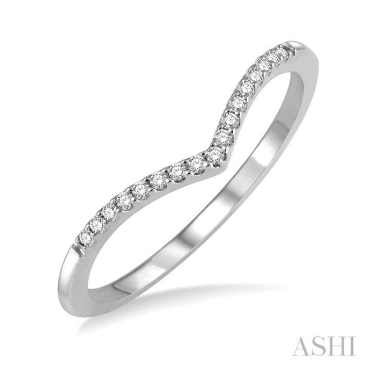 1/10 Ctw Chevron Round Cut Diamond Petite Ring in 10K White Gold 1/10 Ctw Chevron Round Cut Diamond Petite Ring in 10K White Gold