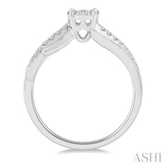 1/3 Ctw Circular Mount Slanting Round Cut Diamond Lovebright Engagement Ring in 14K White Gold 1/3 Ctw Circular Mount Slanting Round Cut Diamond Lovebright Engagement Ring in 14K White Gold