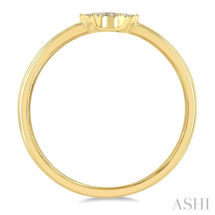 1/10 Ctw Hamsa Round Cut Diamond Fashion Petite Ring in 10K Yellow Gold 1/10 Ctw Hamsa Round Cut Diamond Fashion Petite Ring in 10K Yellow Gold