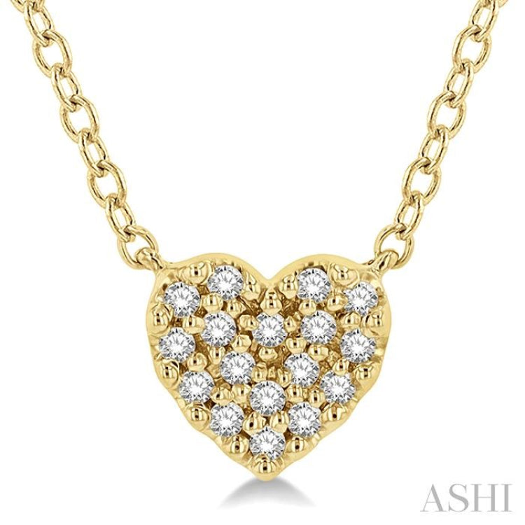 1/10 Ctw Heart Charm Round Cut Diamond Petite Fashion Pendant With Chain in 10K Yellow Gold 1/10 Ctw Heart Charm Round Cut Diamond Petite Fashion Pendant With Chain in 10K Yellow Gold