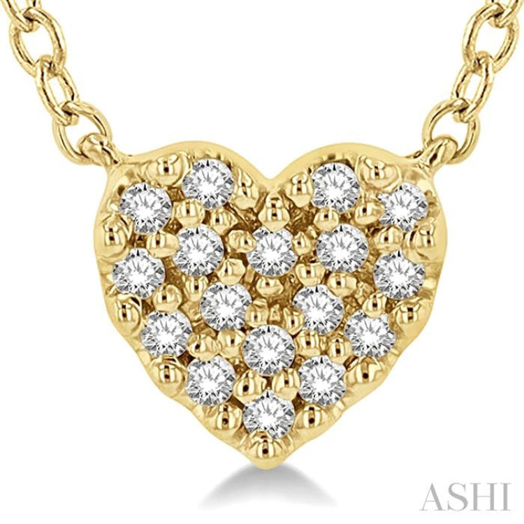 1/10 Ctw Heart Charm Round Cut Diamond Petite Fashion Pendant With Chain in 10K Yellow Gold 1/10 Ctw Heart Charm Round Cut Diamond Petite Fashion Pendant With Chain in 10K Yellow Gold