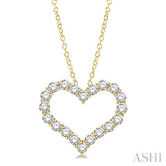 4 Ctw Heart Shape Round Cut Diamond Pendant With Chain in 14K Yellow Gold 4 Ctw Heart Shape Round Cut Diamond Pendant With Chain in 14K Yellow Gold