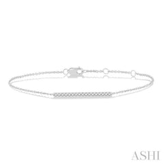 1/6 Ctw Round Cut Diamond Petite Bar Bracelet in 10K White Gold 1/6 Ctw Round Cut Diamond Petite Bar Bracelet in 10K White Gold