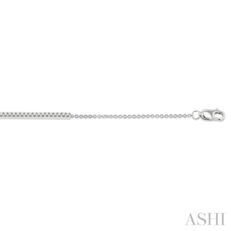 1/6 Ctw Round Cut Diamond Petite Bar Bracelet in 10K White Gold 1/6 Ctw Round Cut Diamond Petite Bar Bracelet in 10K White Gold