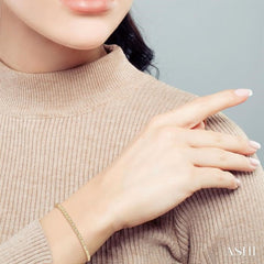 1 Ctw Baguette and Round Cut Diamond Bracelet in 14K Yellow Gold 1 Ctw Baguette and Round Cut Diamond Bracelet in 14K Yellow Gold