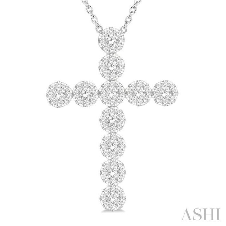 1 Ctw Lovebright Round Cut Diamond Cross Pendant in 14K White Gold with chain 1 Ctw Lovebright Round Cut Diamond Cross Pendant in 14K White Gold with chain