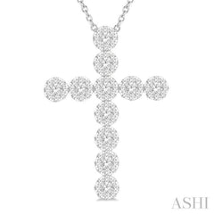 1 Ctw Lovebright Round Cut Diamond Cross Pendant in 14K White Gold with chain 1 Ctw Lovebright Round Cut Diamond Cross Pendant in 14K White Gold with chain