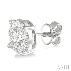 1 1/2 Ctw Lovebright Round Cut Diamond Stud Earrings in 14K White Gold 1 1/2 Ctw Lovebright Round Cut Diamond Stud Earrings in 14K White Gold