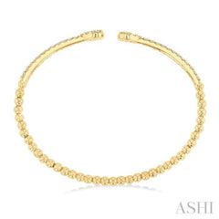 1 Ctw Pear Shape Round Cut Diamond Open Cuff Bangle in 14K Yellow Gold 1 Ctw Pear Shape Round Cut Diamond Open Cuff Bangle in 14K Yellow Gold