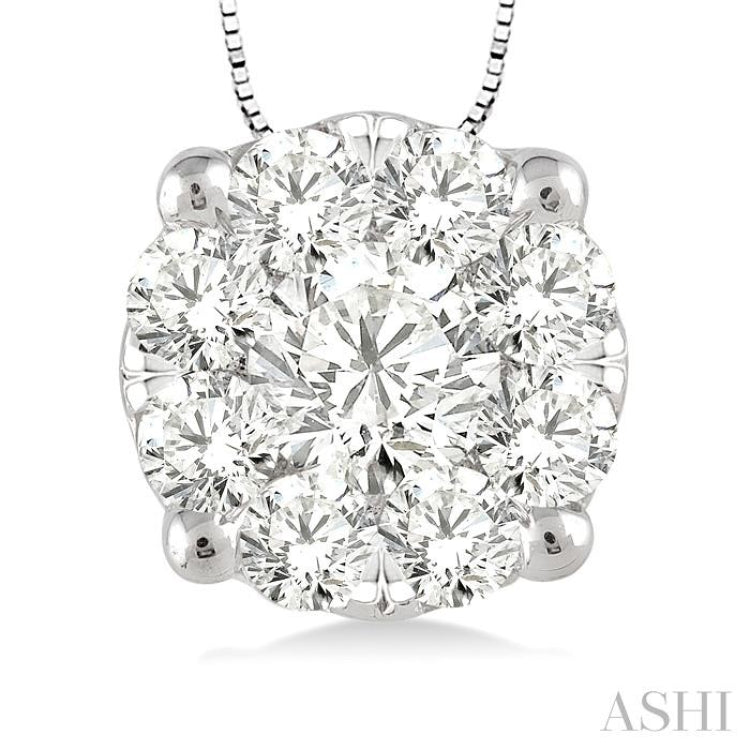 1/4 Ctw Lovebright Round Cut Diamond Pendant in 14K White Gold with Chain 1/4 Ctw Lovebright Round Cut Diamond Pendant in 14K White Gold with Chain