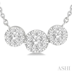 1/3 Ctw 3-Stone Lovebright Round Cut Diamond Necklace in 14K White Gold 1/3 Ctw 3-Stone Lovebright Round Cut Diamond Necklace in 14K White Gold