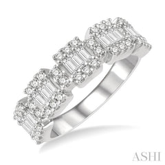 3/4 Ctw Baguette and Round Cut Diamond Fusion Ring in 14K White Gold 3/4 Ctw Baguette and Round Cut Diamond Fusion Ring in 14K White Gold