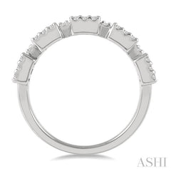 3/4 Ctw Baguette and Round Cut Diamond Fusion Ring in 14K White Gold 3/4 Ctw Baguette and Round Cut Diamond Fusion Ring in 14K White Gold