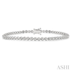 1 Ctw Round Cut Diamond Illusion Tennis Bracelet in 14K White Gold 1 Ctw Round Cut Diamond Illusion Tennis Bracelet in 14K White Gold