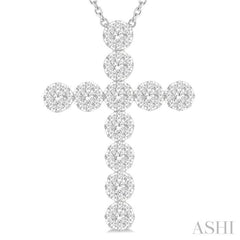 2 Ctw Lovebright Round Cut Diamond Cross Pendant in 14K White Gold with chain 2 Ctw Lovebright Round Cut Diamond Cross Pendant in 14K White Gold with chain
